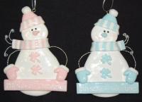 BABY FIRST SNOWMAN ORN 2 PC SET
